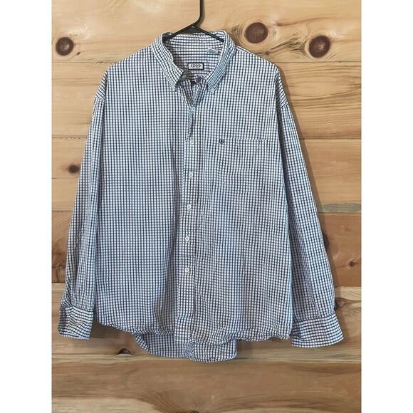Izod Men's Plaid Button Down Long Sleeve Shirt. Blue/White. Size XXL - Picture 1 of 7